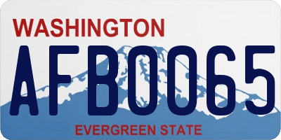 WA license plate AFB0065