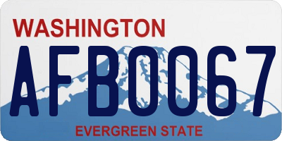 WA license plate AFB0067