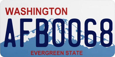 WA license plate AFB0068