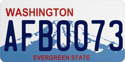 WA license plate AFB0073