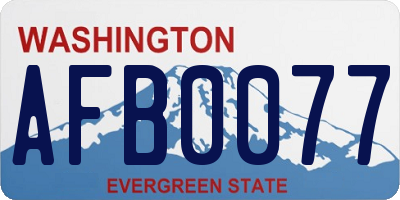 WA license plate AFB0077