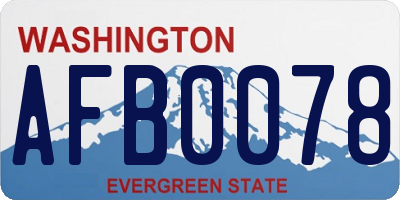 WA license plate AFB0078