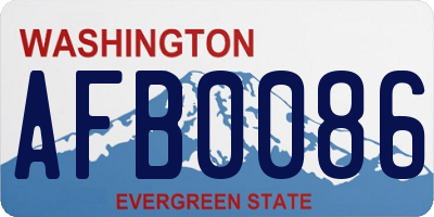 WA license plate AFB0086