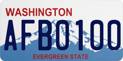 WA license plate AFB0100