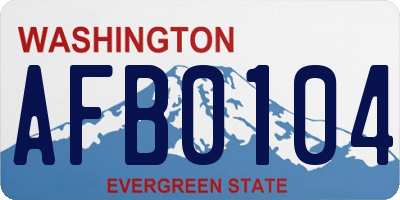 WA license plate AFB0104