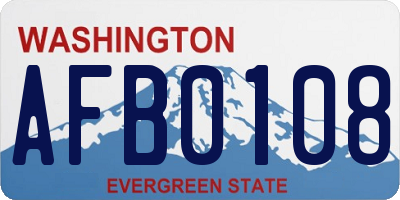 WA license plate AFB0108
