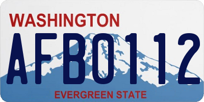 WA license plate AFB0112