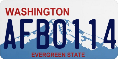WA license plate AFB0114