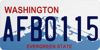 WA license plate AFB0115