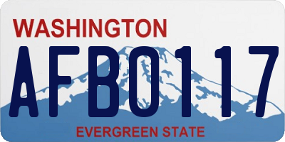 WA license plate AFB0117