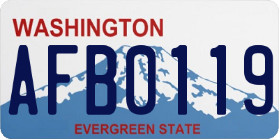 WA license plate AFB0119