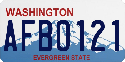 WA license plate AFB0121