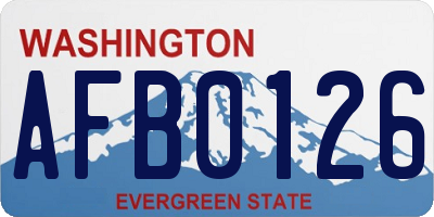WA license plate AFB0126