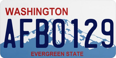 WA license plate AFB0129