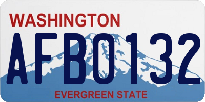 WA license plate AFB0132