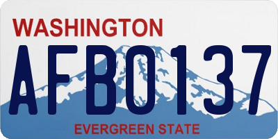 WA license plate AFB0137