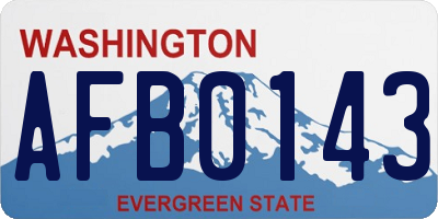 WA license plate AFB0143