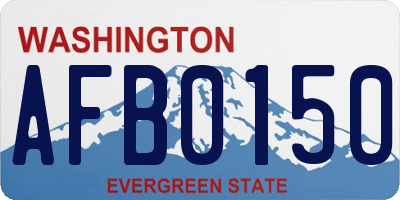 WA license plate AFB0150