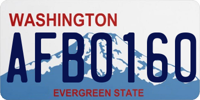 WA license plate AFB0160