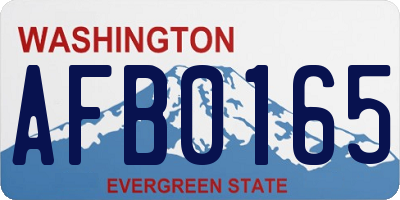 WA license plate AFB0165