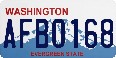 WA license plate AFB0168