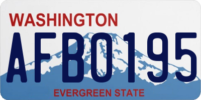 WA license plate AFB0195