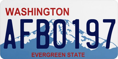 WA license plate AFB0197
