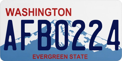 WA license plate AFB0224
