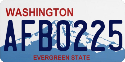 WA license plate AFB0225