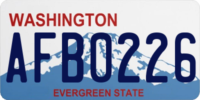 WA license plate AFB0226