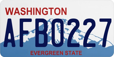 WA license plate AFB0227