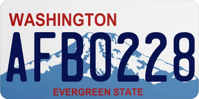 WA license plate AFB0228