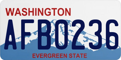 WA license plate AFB0236