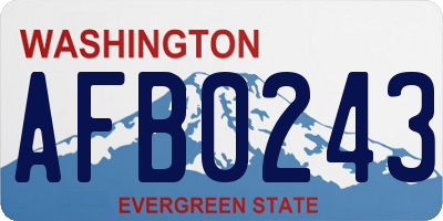 WA license plate AFB0243