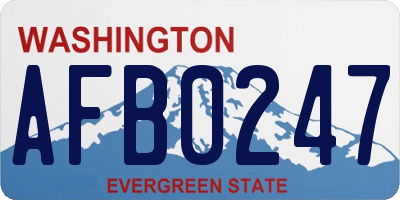 WA license plate AFB0247