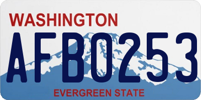 WA license plate AFB0253