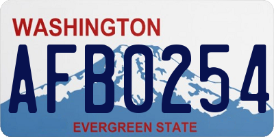 WA license plate AFB0254