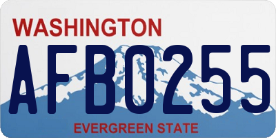 WA license plate AFB0255