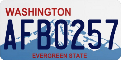 WA license plate AFB0257
