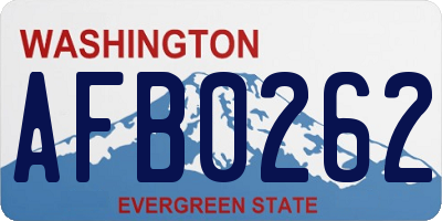 WA license plate AFB0262