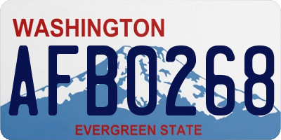 WA license plate AFB0268