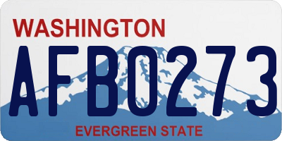 WA license plate AFB0273