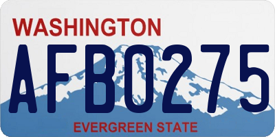 WA license plate AFB0275