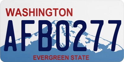 WA license plate AFB0277