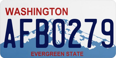WA license plate AFB0279