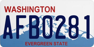 WA license plate AFB0281