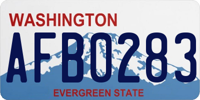 WA license plate AFB0283