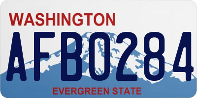 WA license plate AFB0284