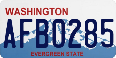 WA license plate AFB0285