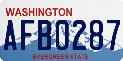 WA license plate AFB0287